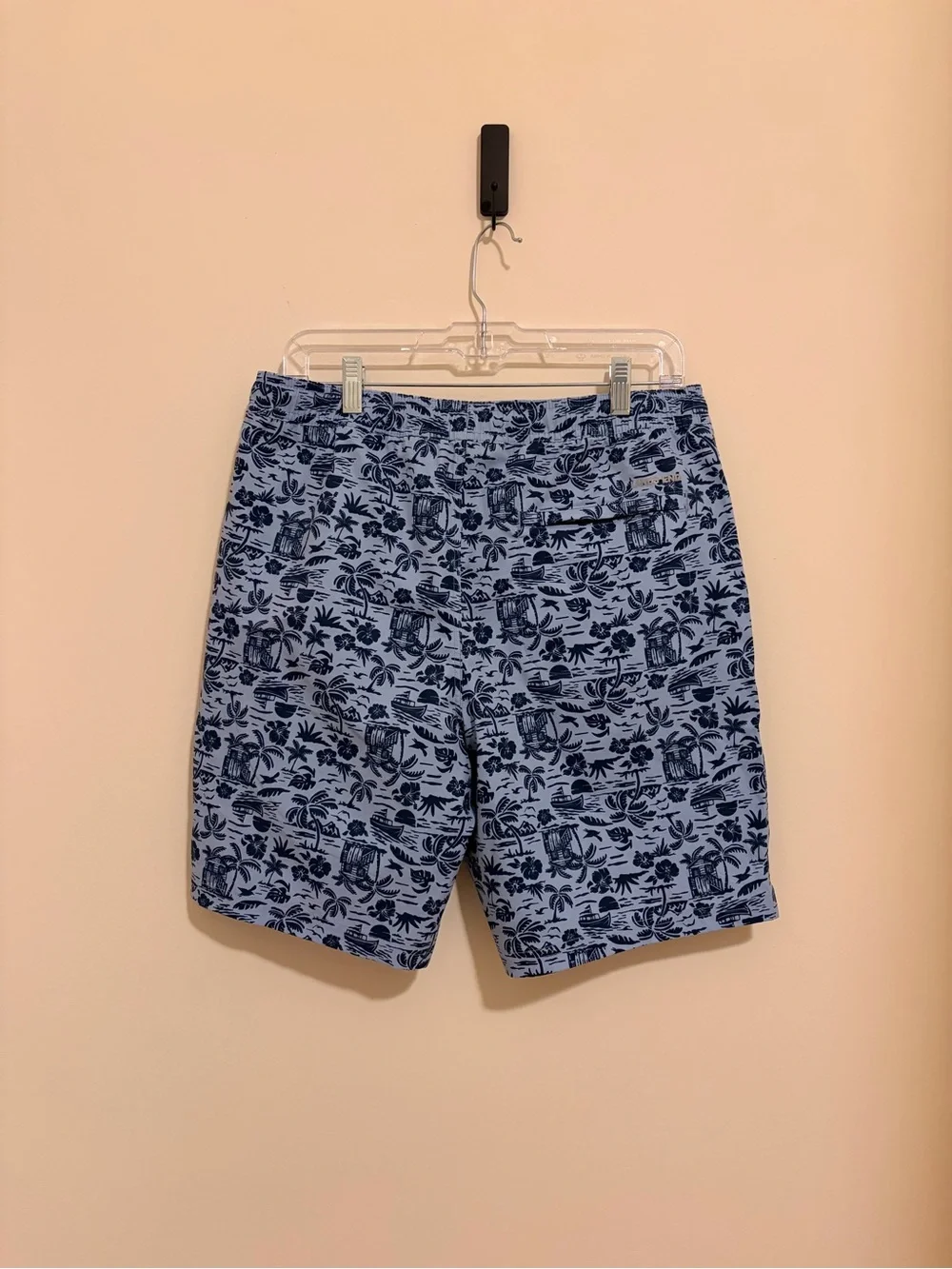 Lands' End Light Blue Tropical Print Board Shorts